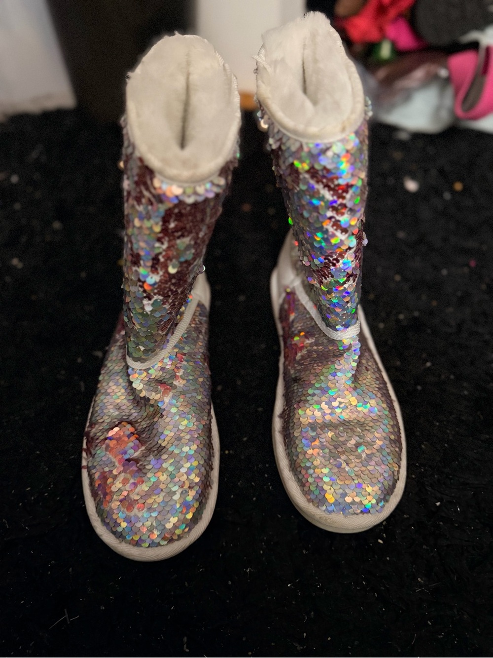 Juicy Couture Iridescent Sequin Winter Boots - Multicolor